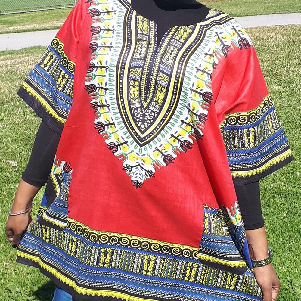 Candy Red Dashiki Shirt
